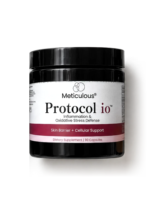 Protocol io in a black supplement jar.
